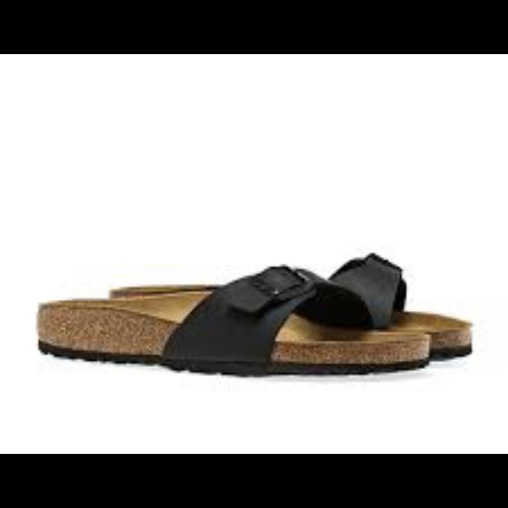 Birkenstock Madrid slide sandals, Black, sz 39.5